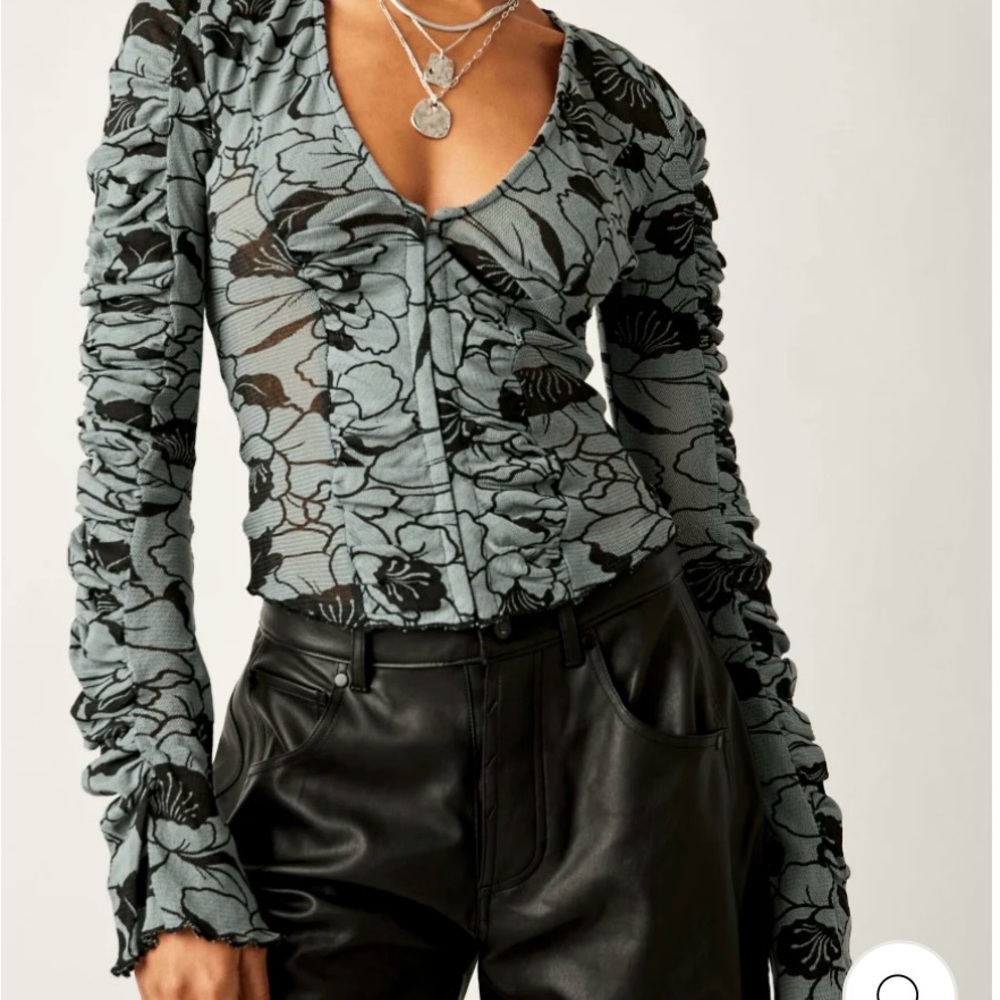 Floral Knit Cardigan-THROUGH THE MEADOW TOP BY FREE PEOPLE